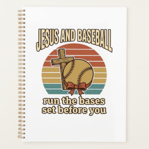 Jesus and Baseball Vintage Christian Shirt Planner