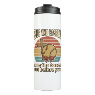 Jesus and Baseball Vintage Christian Shirt Thermal Tumbler