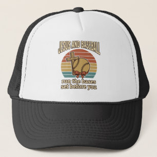 Jesus and Baseball Vintage Christian Shirt Trucker Hat