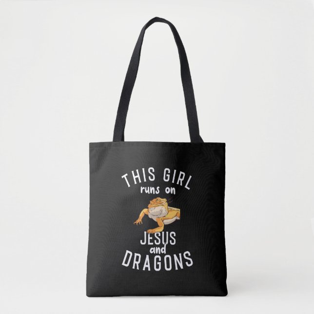 Jesus and Bearded Dragons Tote Bag (Front)
