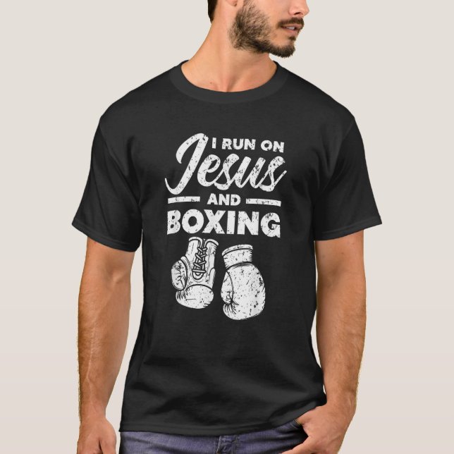 Jesus And Boxing Christian Professional Boxer Spor T-Shirt (Front)