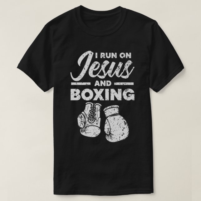 Jesus And Boxing Christian Professional Boxer Spor T-Shirt (Design Front)