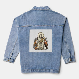 Jesus and Cats Vintage Denim Jacket