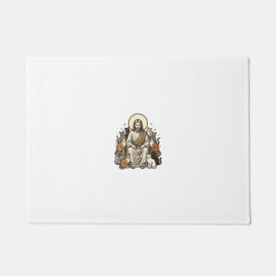 Jesus and Cats Vintage Doormat