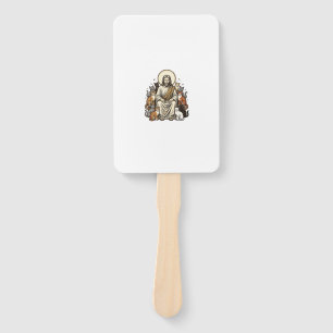 Jesus and Cats Vintage Hand Fan