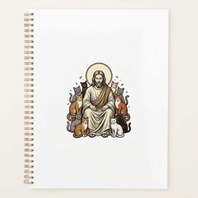 Jesus and Cats Vintage Planner (Front)