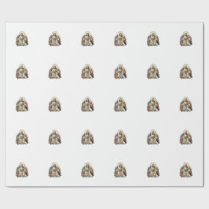 Jesus and Cats Vintage Wrapping Paper