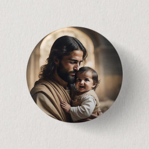 Jesus and Child 3 Cm Round Badge