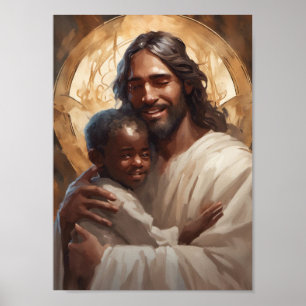 Jesus and child Christian Poster