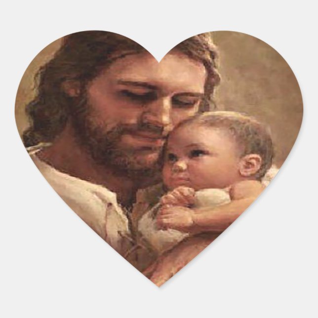 Jesus and child heart sticker (Front)