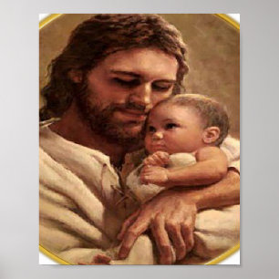 Jesus and child poster