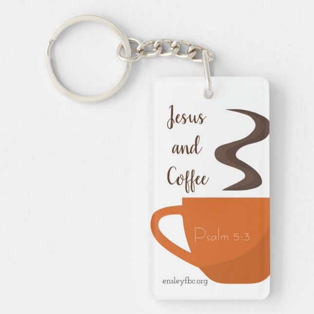 Jesus and Coffee Key Ring (Front)