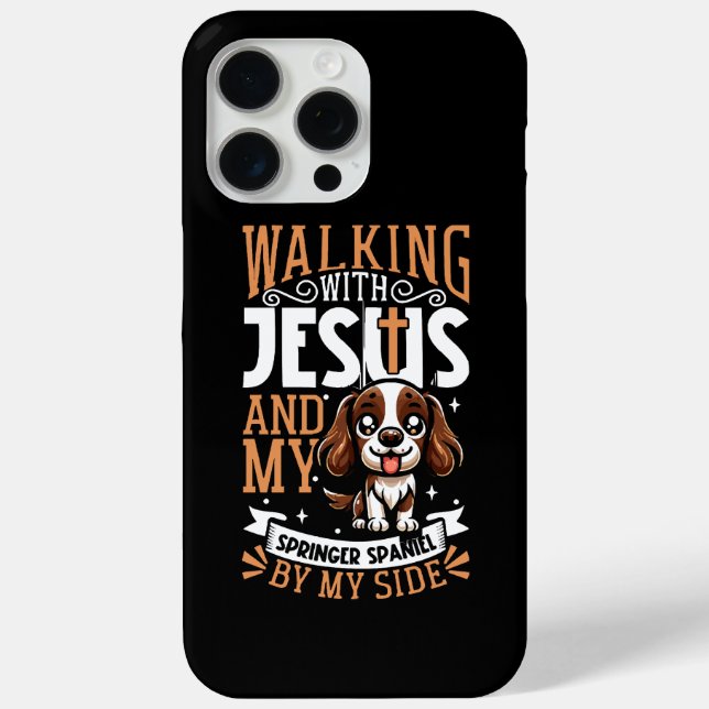 Jesus and dog - English Springer Spaniel Case-Mate iPhone Case (Back)