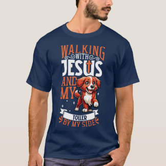 Jesus and dog Nova Scotia Duck Tolling Retriever T-Shirt