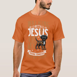Jesus and dog Treeing Tennessee Brindle T-Shirt