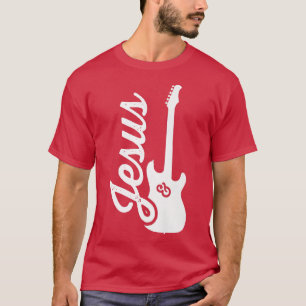 Jesus and Electric Guitar Christian Guitarist Fait T-Shirt