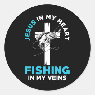 Jesus And Fishing Christian Saying Classic Round Sticker