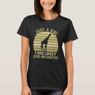 Jesus And Giraffes  Christian Girl And Women T-Shirt