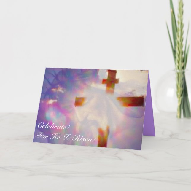 Jesus and Glowing Cross Easter Card (Front)
