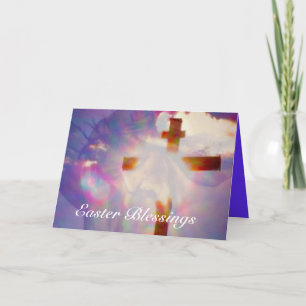 Jesus and Glowing Cross Easter Card