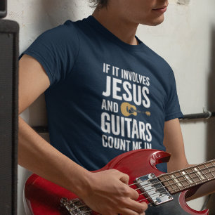Jesus And Guitars Christian Music Worship Band Tee