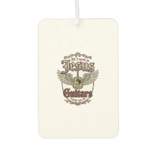 Jesus and Guitars Vintage Christian Guitar Car Air Freshener