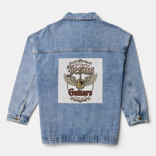 Jesus and Guitars Vintage Christian Guitar Denim Jacket