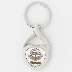 Jesus and Guitars Vintage Christian Guitar Key Ring