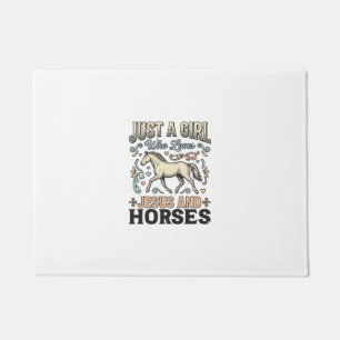 Jesus And Horses Girl Vintage Horse Faith Shirt De Doormat