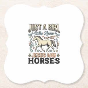 Jesus And Horses Girl Vintage Horse Faith Shirt De Paper Coaster