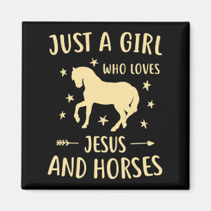 Jesus And Horses Horse Gifts For Girls Women Magnet