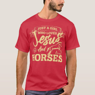 Jesus And Horses Horse Lover Girls Women Horseback T-Shirt