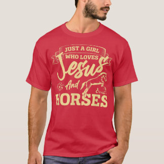 Jesus And Horses Horse Lover Girls Women Horseback T-Shirt
