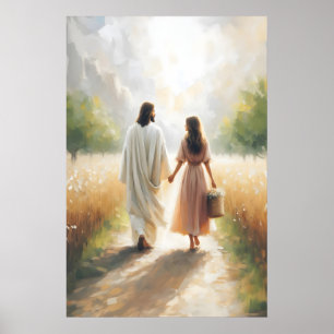 Jesus and I Jesus Hugging Woman Healing Embrace Poster
