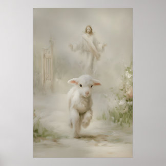 Jesus and Lamb Watercolor Print Good Shepherd