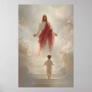Jesus and Little Boy Art Print Catholic Christian