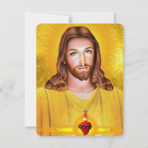Jesus and Mary Catholic Funeral Memorial Card
