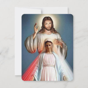 Jesus and Mary Catholic Funeral Memorial Card 2