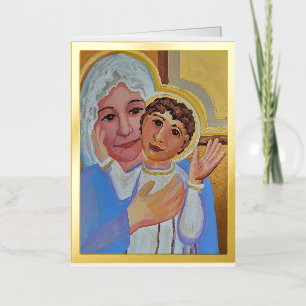 Jesus and Mary foil greeting card
