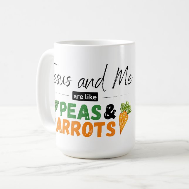 Jesus and Me are like Peas & Carrots Coffee Mug (Front Left)