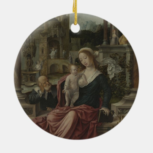 Jesus and Mother Mary Breastfeeding Ceramic Tree Decoration (Back)