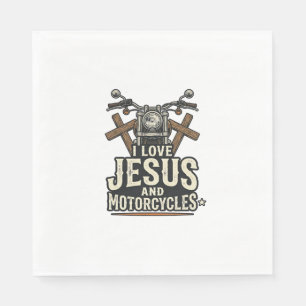 Jesus and Motorcycles Vintage Christian Biker Desi Napkin