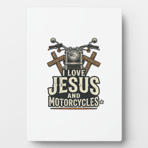 Jesus and Motorcycles Vintage Christian Biker Desi Plaque