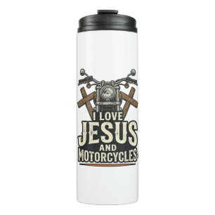 Jesus and Motorcycles Vintage Christian Biker Desi Thermal Tumbler
