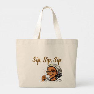 Jesus and My Tea Large Tote Bag