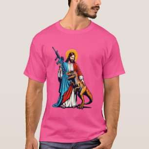 Jesus and Raptor Shirt, Funny AR15 2nd Amendment P T-Shirt