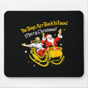 Jesus And Santa Claus Christmas Xmas Town Ous Sayi Mouse Mat