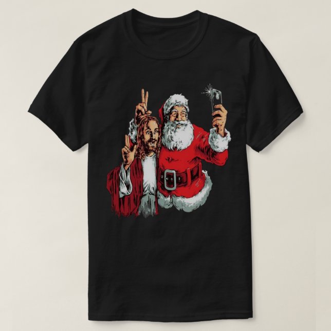 Jesus and Santa selfie Essential T-Shirt (Design Front)