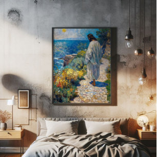 Jesus and Sea Impressionism Photo Print