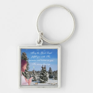 Jesus and Sheep Key Ring